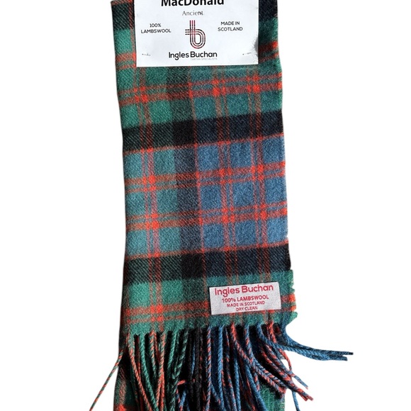 Other - Macdonald Ingles Buchan 100% LanbswoolTartan Wool Scarf - Green and Blue